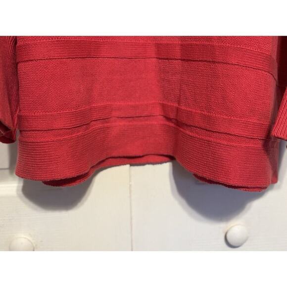 Liz Claiborne Sweater Top Women's Plus Size 3X Pink Knit Cable Batwing Sleeves - Picture 6 of 7